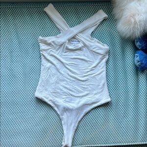 Superdown Gene Crossfront Bodysuit in White